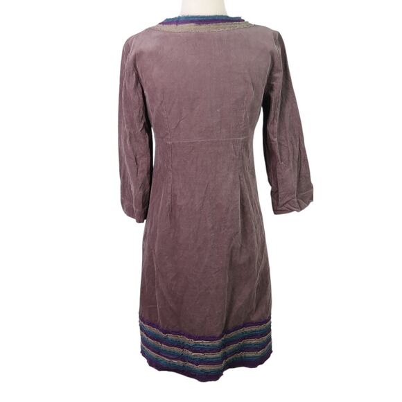 Boden Smoky Purple Corduroy Empire Waist Mini Dress 4 - Picture 4 of 6